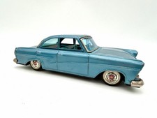 Vintage Ford Taunus 17M Tin Friction Car Japan Blue Sedan Toy