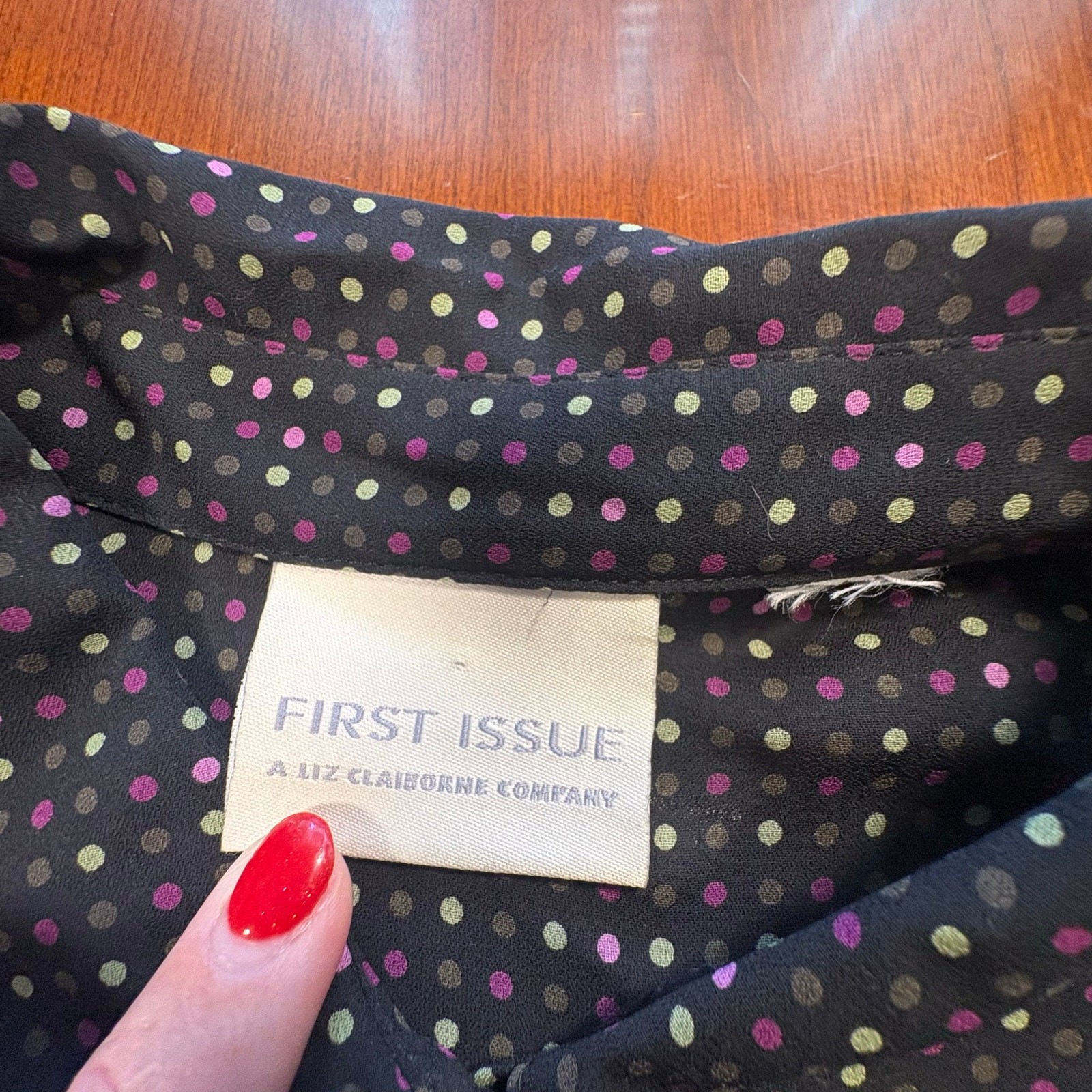 First Issue Black Polka Dot Button Down - image 2
