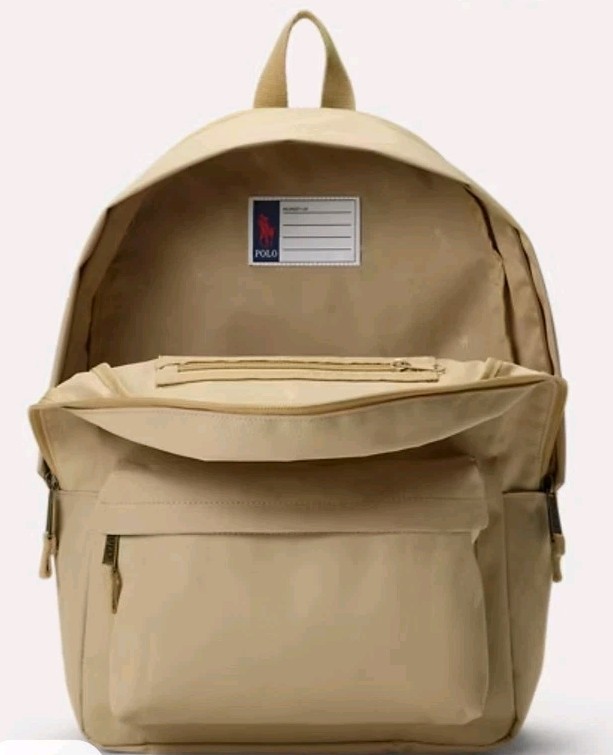 PONY Polo Ralph Lauren Polo Zaino Tela Vintage Cachi