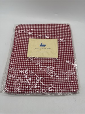 POTTERY BARN KIDS Red White Gingham Small Hamper Liner 100% Cotton