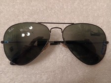 Ray-Ban RB 3025 L2823 Aviator Sunglasses Black Italy 58-14-135 Used