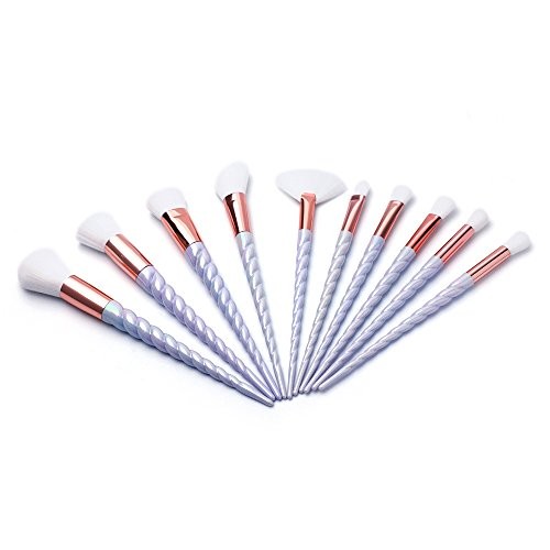 НАБОР КИСТЕЙ ДЛЯ МАКИЯЖА LA SANTE С ОЧАРОВАТЕЛЬНЫМ ЕДИНОРОГОМ ИЗ 10 ПРЕДМЕТОВ - БЕЛЫЙ