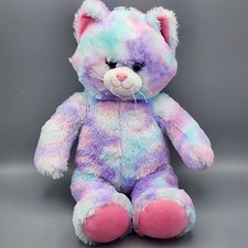 Build A Bear BAB Workshop PASTEL SWIRL KITTY Cotton Candy Cat Plush Stuffed 16"