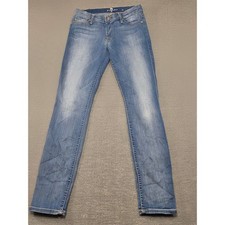 7 For All Mankind The Skinny Jeans Womens 26 Medium Blue Wash Stretch Made USA