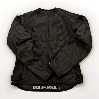 Icon Women's Motorcycle Merc Jacket - Size Large - Black - No Armor Inserts