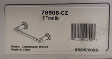 Delta 78908-CZ Tetra 8" Wall Mounted Towel Bar - Champagne Bronze READ 