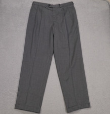 Vintage Chaps by Ralph Lauren Men's Dress Pants Gray Pleated Wool 34x32