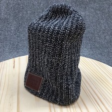 Love Your Melon Knit Beanie Hat Mens One Size Grey Cotton Knitted Winter Logo