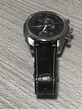 Orologio Galluce Nero Scheletro Automatico Cronografo Pelle Grande Usato Dal Giappone