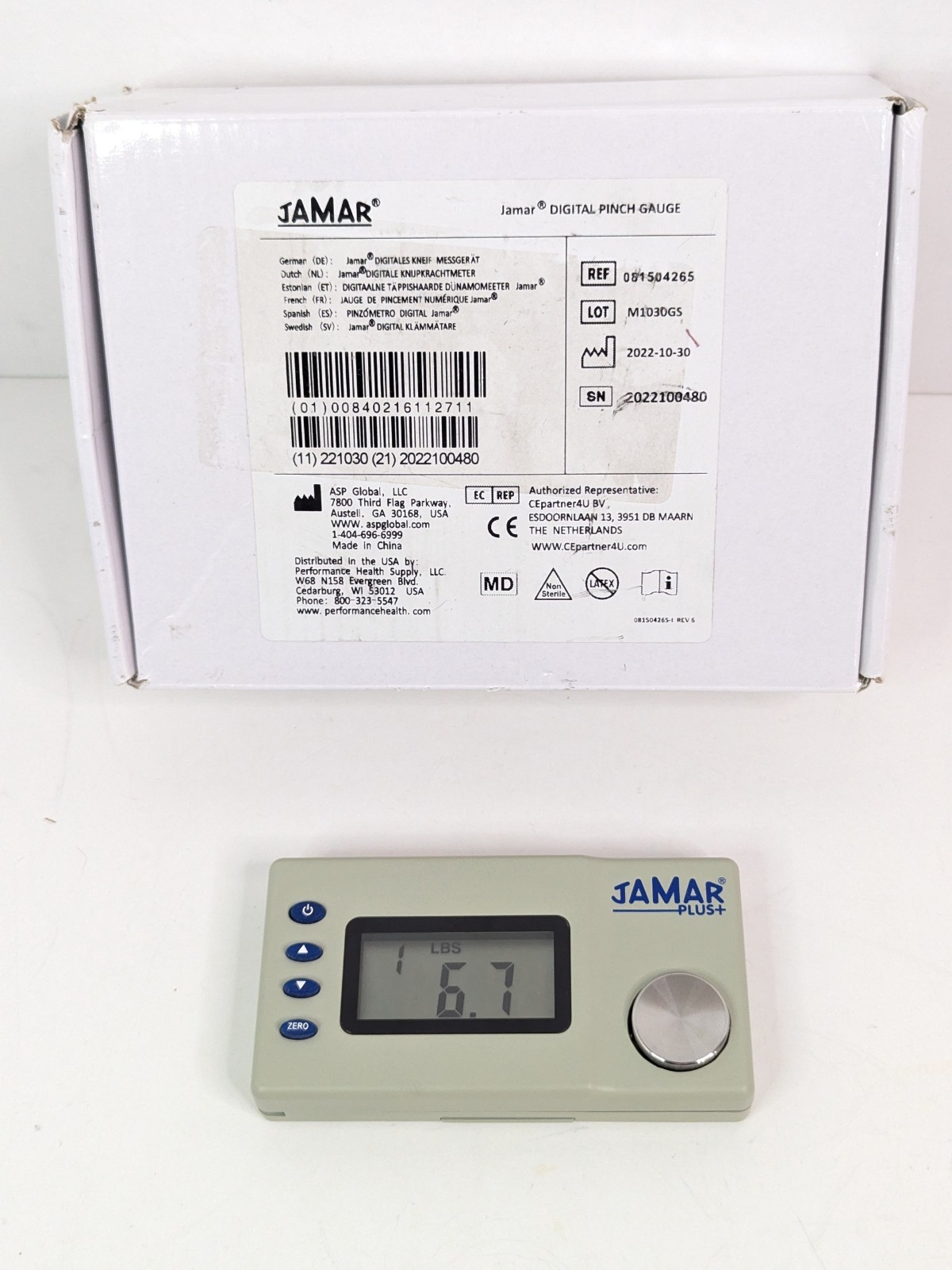 Jamar Plus Pinch Gauge LCD Display 081504265 Stores 99 Readings Netherlands New