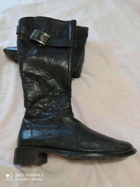 Women Paul Green Boots Black Leather 39 #C43T
