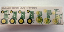 Vtg 7 JOHN DEERE MINIATURE TOY TRACTORS ERTL USA No. 593 W/7 boxes 4009 Used