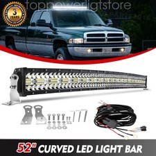For Dodge Ram 52 Inch Curved Spot Flood Led Light Bar Upper Roof Windshieldwire For Dodge Ram 52 Inch Curved Spot Flood Led Light Bar Upper Roof Windshieldwire