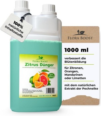 Zitrusdünger 1L Flüssigdünger Konzentrat Flora Boost Zitronen Orangen Profi Bio