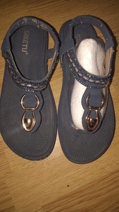 Siketu Women's Blue Rhinestone T Strap Embellished Sandals Size EU 40 US 9 EUC