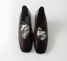 leather ballet flats womens chocolate brown Shoes Brand New