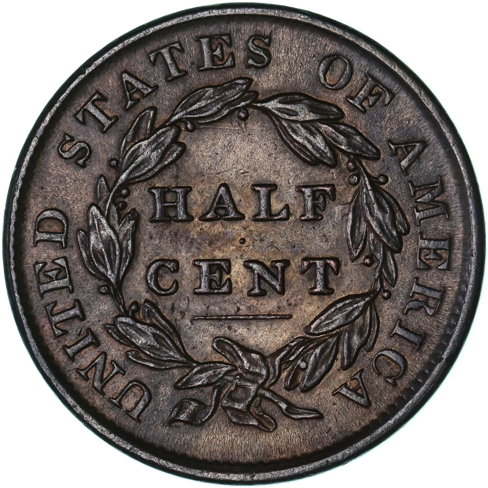 1835 (P) Classic Half Cent Uncirculated UN See Pics Q423 - Image 2 of 3
