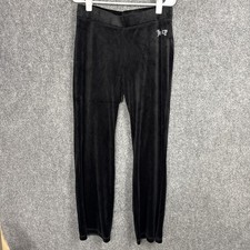 Juicy Couture SweatPants Womens Size M Black Velour Lounge Y2K