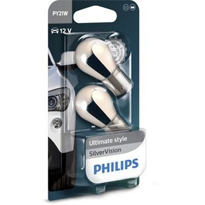 2 PHILIPS SILVERVISION KUGELLAMPE PY21W GLÜHLAMPE SILBER 12V 21W BLISTERPACK |