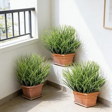 7-Head Artificial Green Plants for Front Door Porch Garden Table Decor