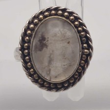 Sterling Silver Moonstone Cabochon Ring Size 9