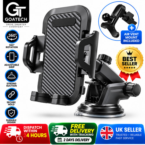 Car Phone Holder Universal Mount Mobile iPhone Windscreen Dashboard or Air Vent
