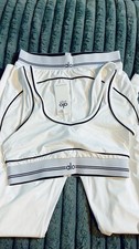 Set Yoga boutique Women's 2-Piece SetM WhiteBlack Sports Bra Leggings Stretch