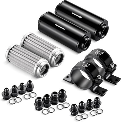 EVIL ENERGY 10 Micron 100 Micron Inline Fuel Filter Kit Dual