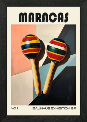 Maracas Bauhaus Musik Ausstellung gerahmtes Wandbild Poster Leinwanddruck Bild