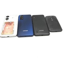 Lot of 5 Android Smartphones Motorola Cricket TCL Cracked Untested Parts Repair