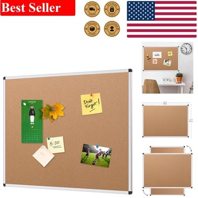 Self-Healing 24x18 Inches Cork Board with Silver Frame   Ideal for Organizing