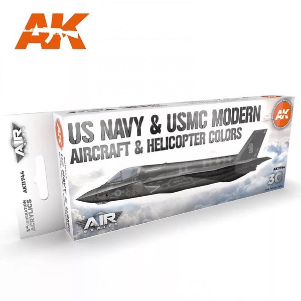 Ak Interactive AK11744 - Us Navy & Usmc Modern Aircraft & Helicopter 8X17Ml-image
