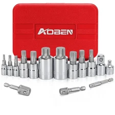 15 Pcs Xzn Triple Square Spline Bit Socket Set S2 Alloy Steel Bits With Crv Stee