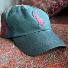 Polo Ralph Lauren Baseball Cap Green Maroon Logo Adjustable Men's One Size