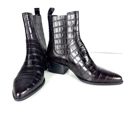 Vagabond Shoemakers Marja Embossed Chelsea Boots Brown Size EU 36 US 6