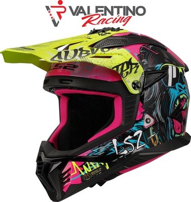 LS2 MX708 FAST II GORILLA PURPLE H-V YELLOW HELM ENDURO MOTARD GR. XL