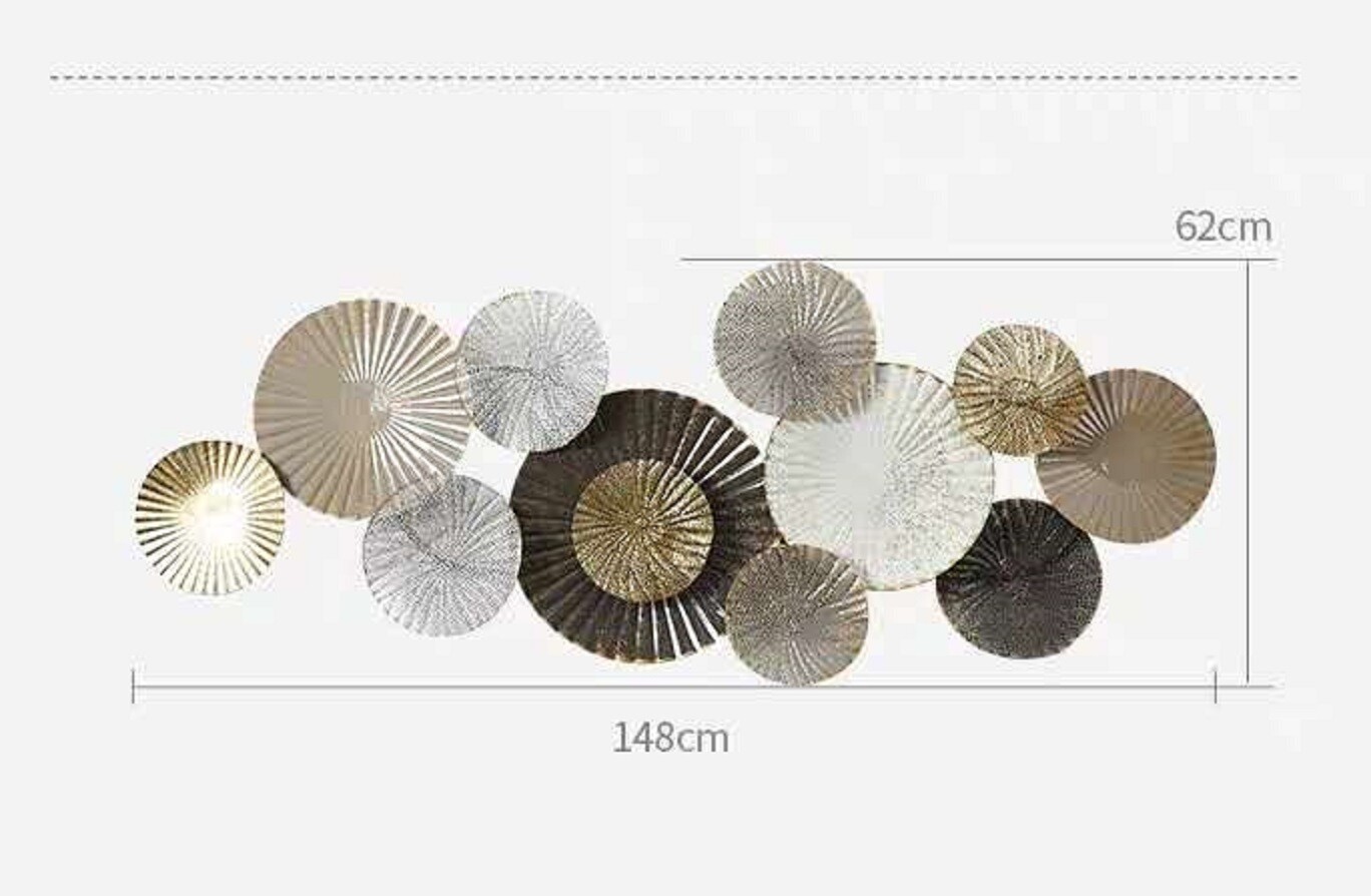 149cm Metal Wall Art Rings Hanging Sculpture Home Decor Huge Wall Decor