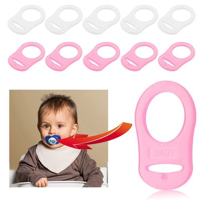 5Pcs Multi Colors Silicone Baby Dummy Pacifier Holder Clip Adapter for MAM Rings