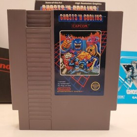 Ghosts N Goblins Nintendo NES Round Seal Black Box Hang Tab 5 Screw NO REV A