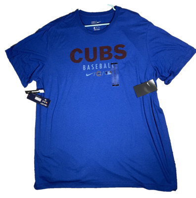 Genuine MLB Chicago Cubs Baseball Nike Men's 2XL T-Shirt Blue Standard Fit