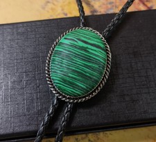Malachite Bolo Tie Wedding Necklace for Men Groomsmen Bridegroom Western Cowboy