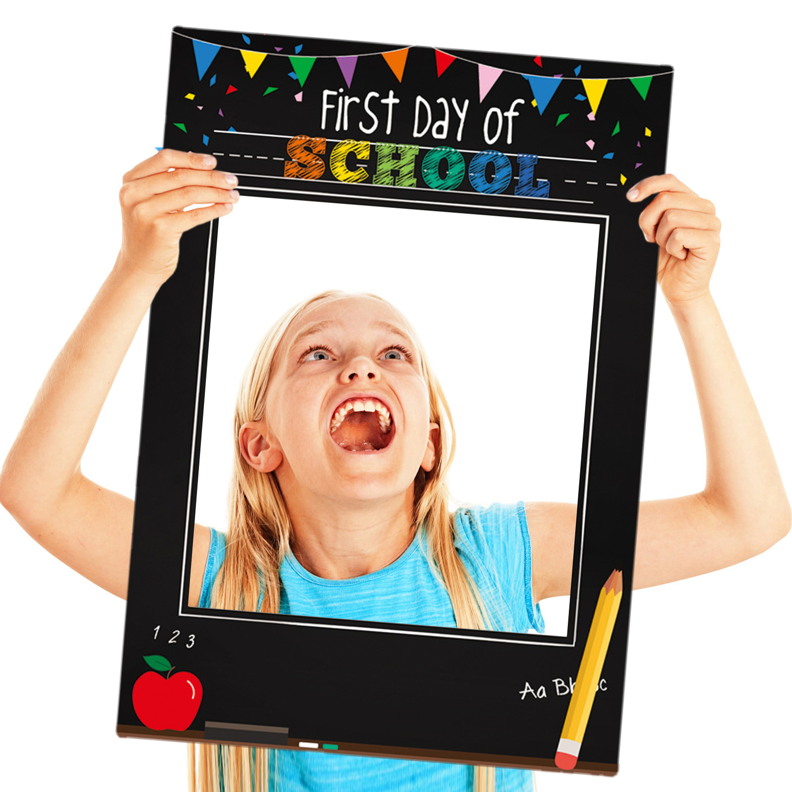 First Day Of School Chalk Board, Personalised With Name Kids Paper Photo Frame
