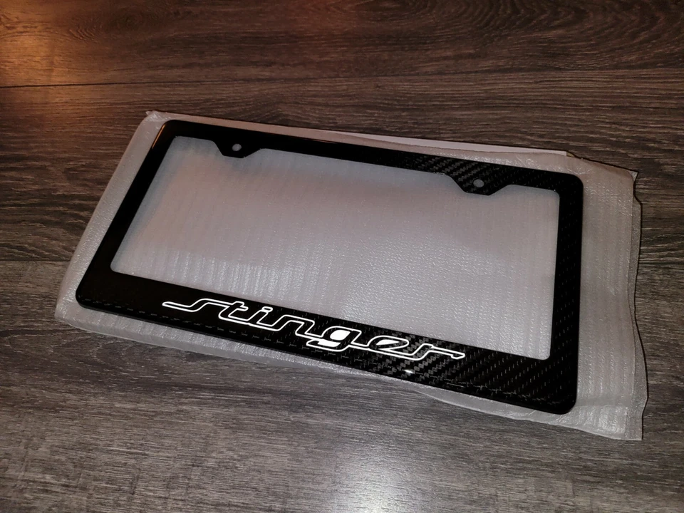 Reflective Stinger GT Real Black 100% Carbon Fiber License Plate Frame - Image 2 of 4