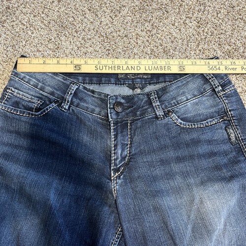 Silver Jeans Womens 30 Blue Suki Capri Stretch Thick Stitch 30 X 24 - Picture 7 of 15