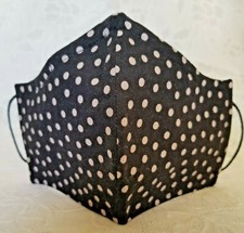 Black/Grey Polka Dots Filtered Face Mask Women Waterproof Airborne Protection US