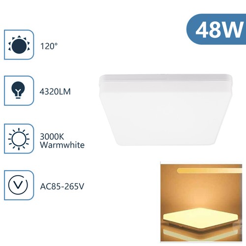 10x 48W LED Panel Ceiling Lights Ultra Thin Home Fixtures Bedroom Kitchen 3000K - Picture 3 of 12