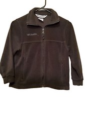 Columbia Black Outdoor Fleece Full Zip Pocketed Logo Jacket Boys size 8