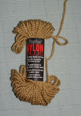 Vintage 6-Darice Nylon Plus Needlecraft Plastic Canvas Craft Yarn Yellow Camel