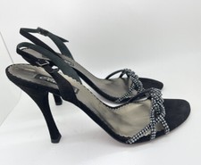 Vero Cuoio Womens Shoes Black Suede Crystal Size 40 Italy US 9.5 Retail 659
