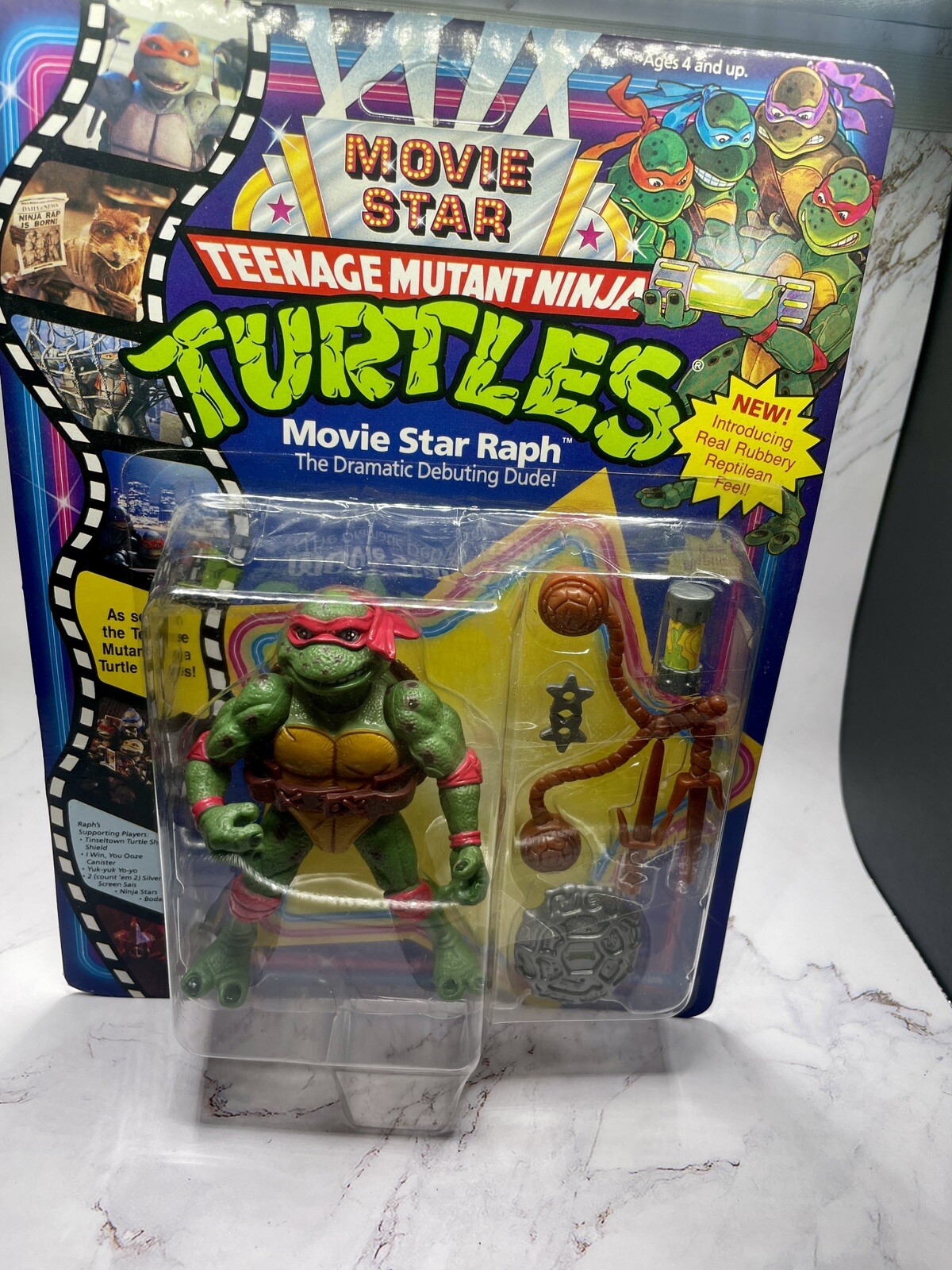 1992 PLAYMATES TMNT Movie Star Raph/ Raphael MOC UNPUNCHED RARE!